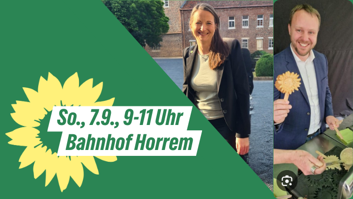 Pendlerpause am Bahnhof Horrem – mit Daniel Freund (MdEP), Annika Effertz, Politik und Waffeln.